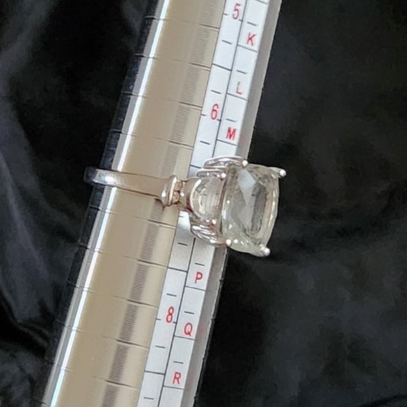 Prasiolite & Diamond .925 Sterling Silver Ring - Picture 3 of 7